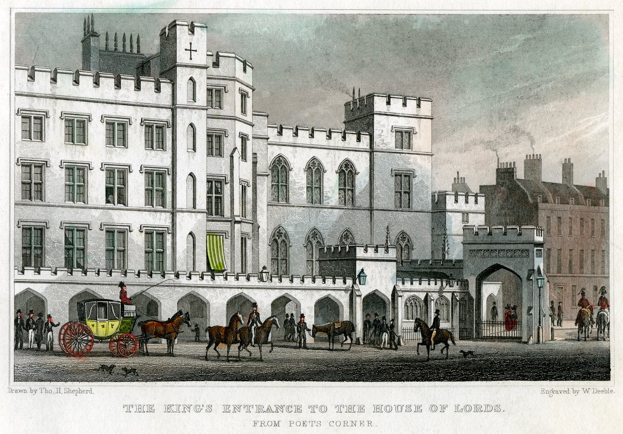 Vstup králů do Sněmovny lordů, Westminsterský palác, Londýn, 1829. od William Deeble