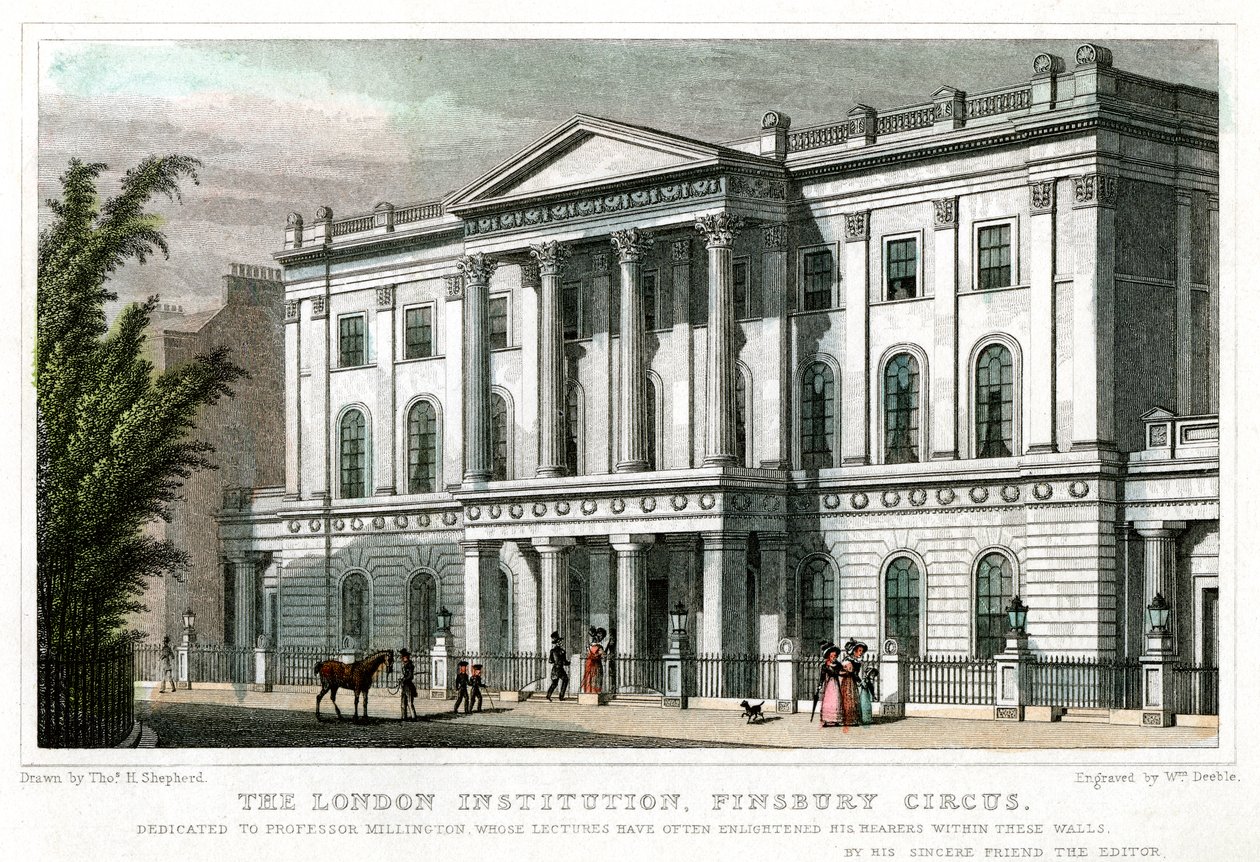 Londýnský institut, Finsbury Circus, Londýn, 1827. od William Deeble