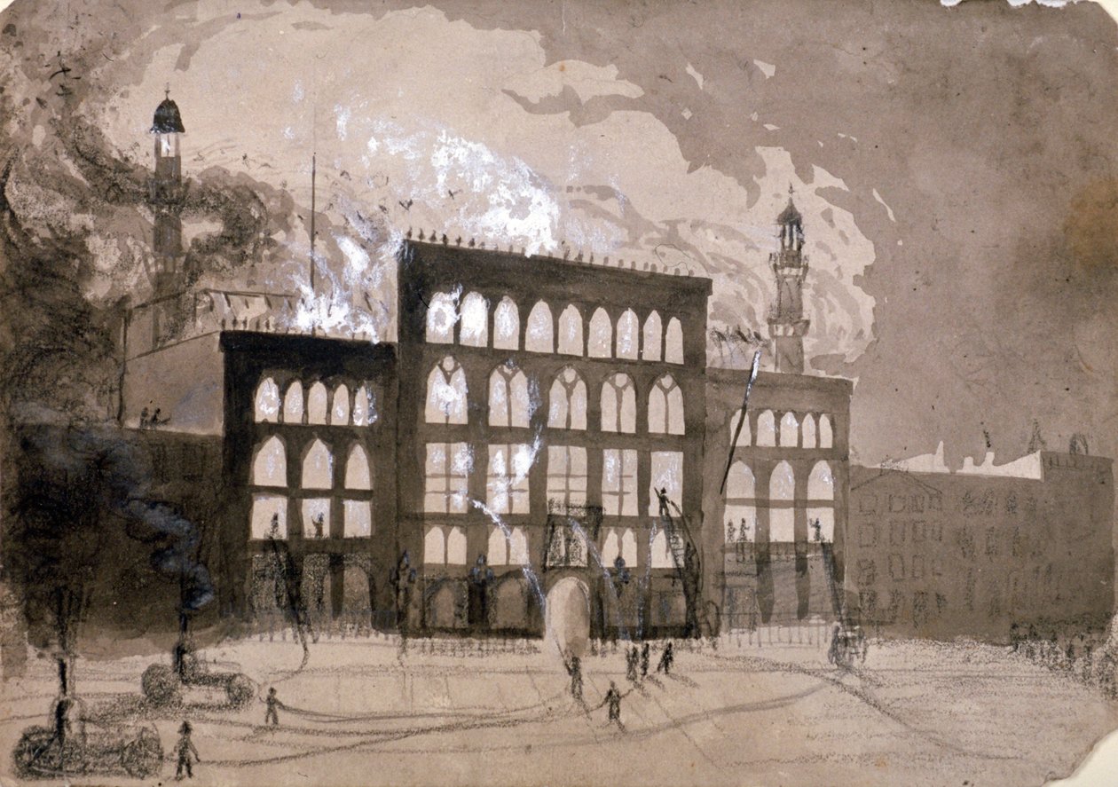 Požár v divadle Alhambra, Leicester Square, Londýn, 1882 1883 od William Dickes