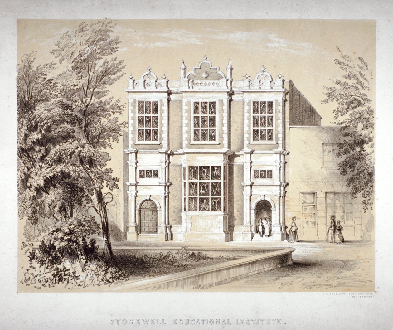 Stockwell Educational Institute, Stockwell, Lambeth, London, c1860 od William Dickes