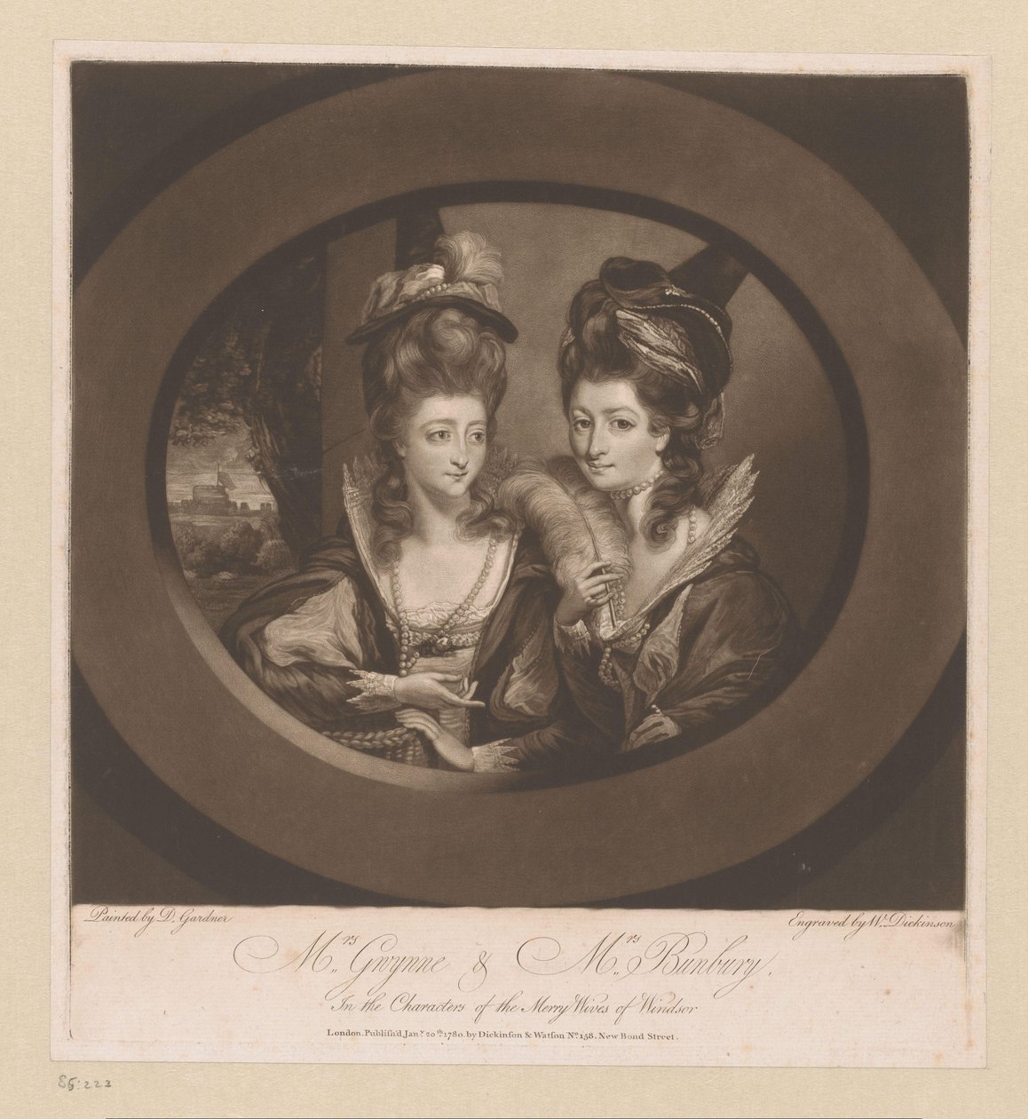 Portrét Mary Gwyn a Catherine Bunbury Paní Gwynne a paní Bunbury, / v postavách Veselé paničky z Windsoru (název na předmětu) od William Dickinson
