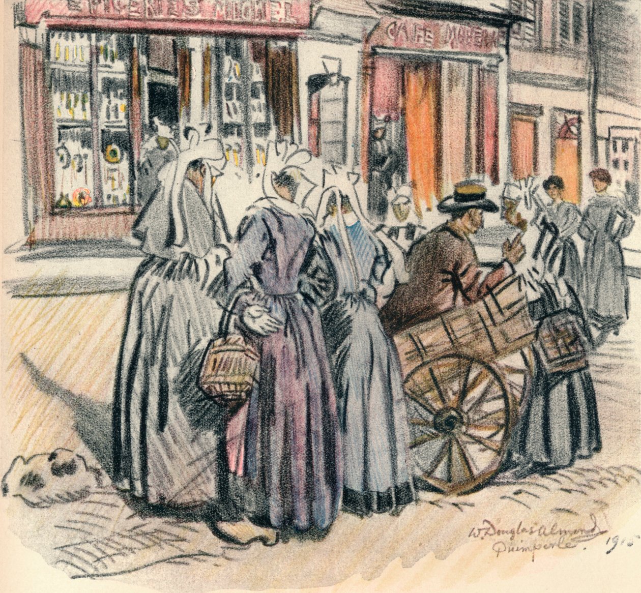 Street Gossip, Quimperle, 1915 od William Douglas Almond