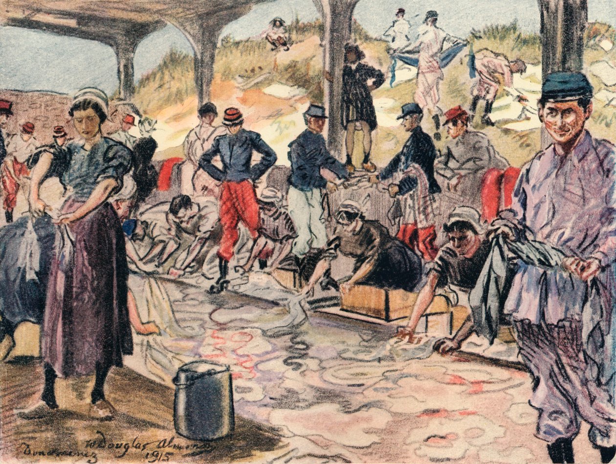 Washing for the Soldiers, Douarnenez, 1915 od William Douglas Almond