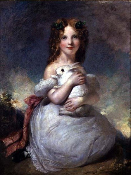 Portrét Dory Louisy Grantové držící králíka od William Dyce