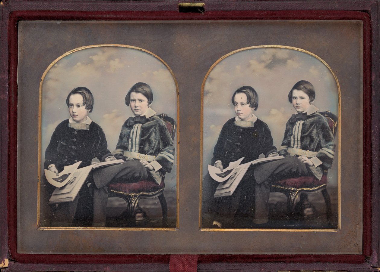 Portrét dvou chlapců, 50. léta 19. století (fotografie) od William Edward Kilburn