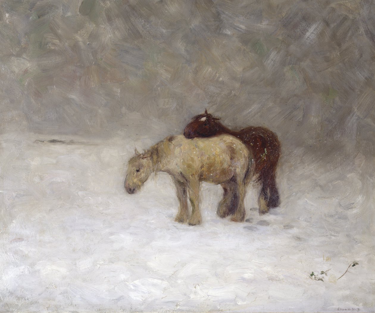 Sněhová bouře, kolem roku 1891 (olej na plátně) od William Edward Stott