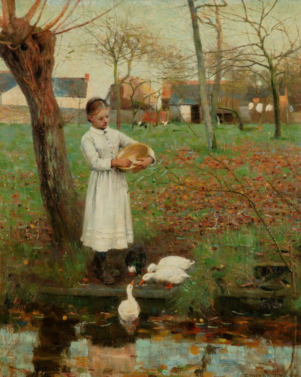 Krmení kachen od William Edward Stott