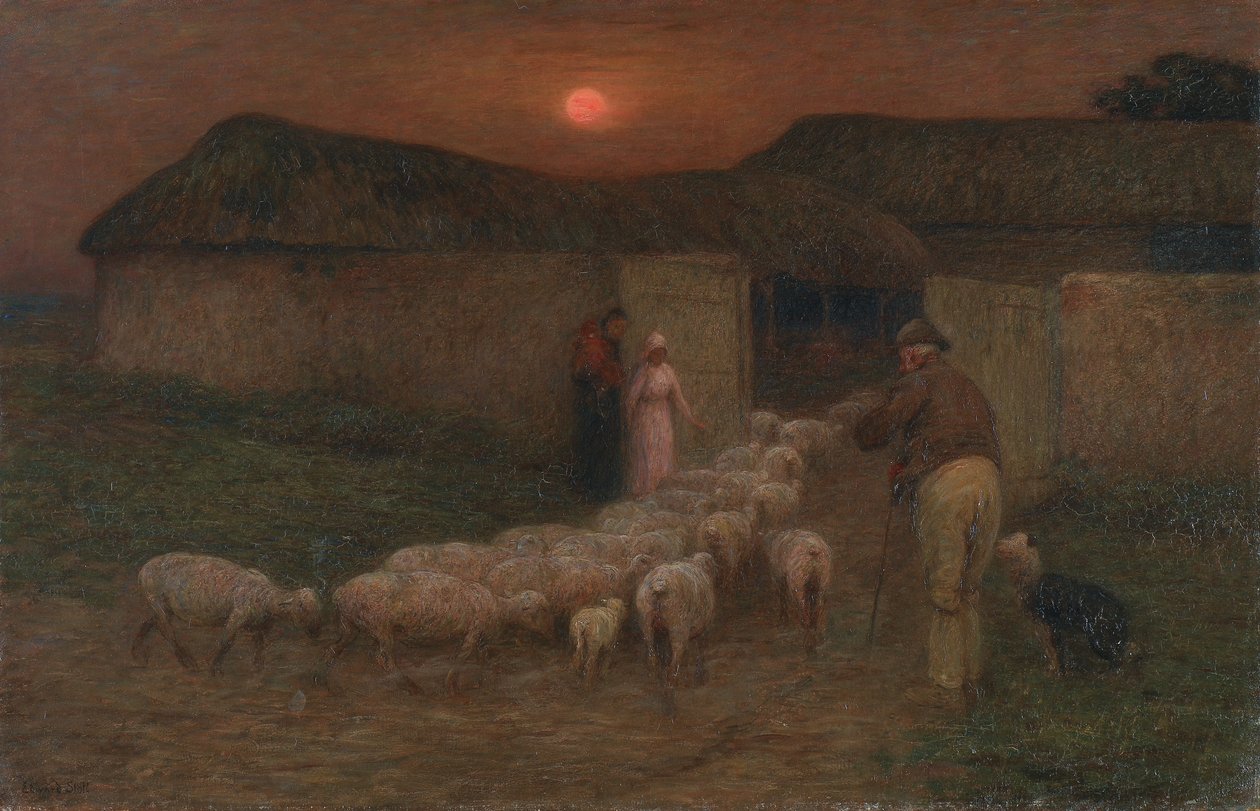 Skládání času, kolem roku 1900 (olej na plátně) od William Edward Stott