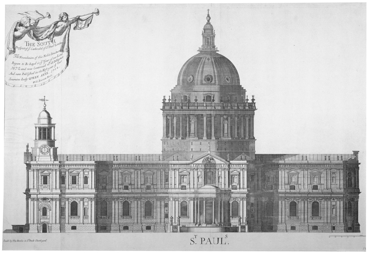 Jižní část katedrály svatého Pavla, City of London, 1702. od William Emmett