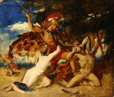 Mercy se přimlouvá za poražené (olej na palubě) od William Etty