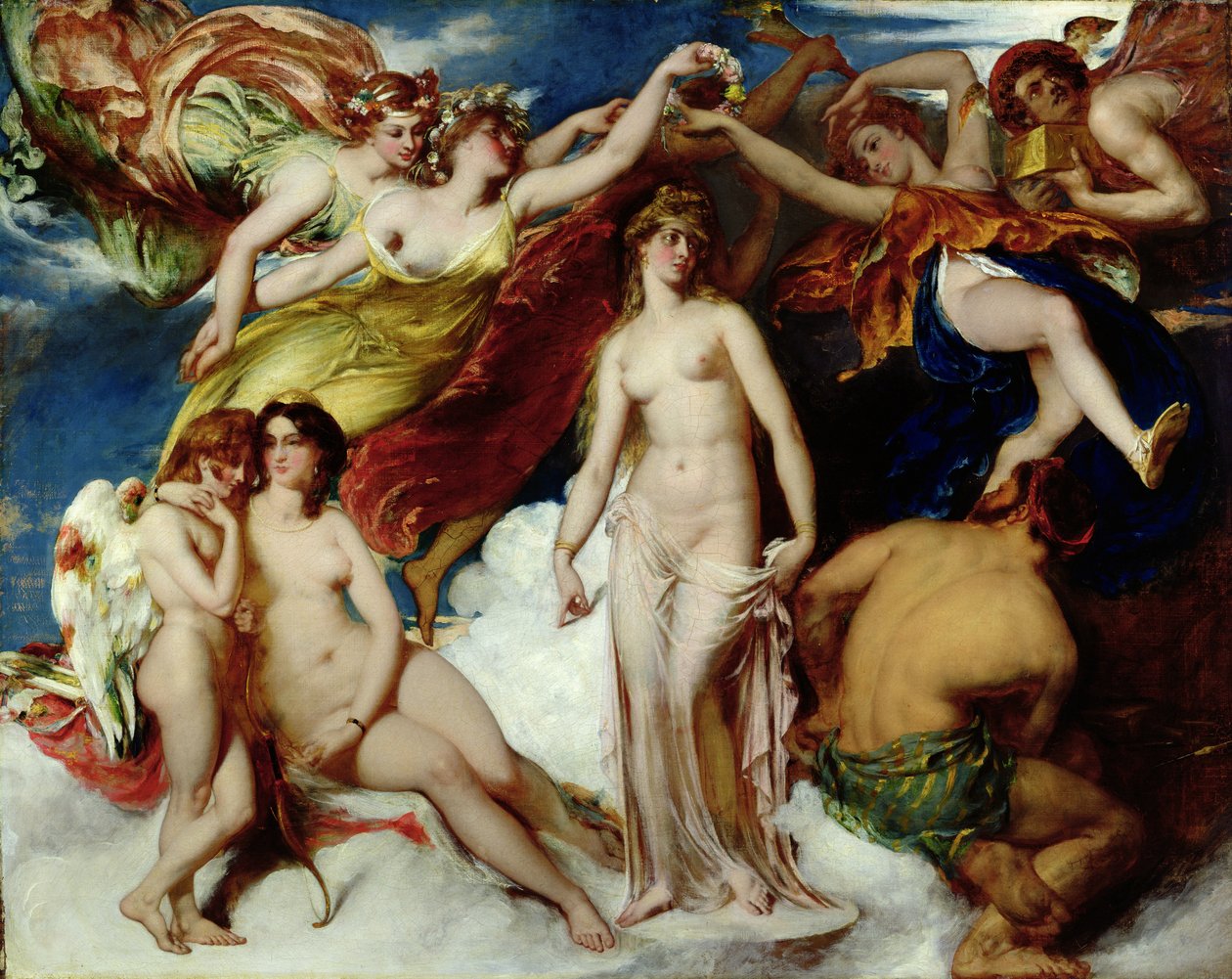 Pandora korunovaná ročními obdobími od William Etty
