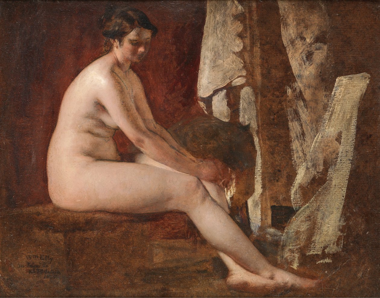 Sedící nahá od William Etty