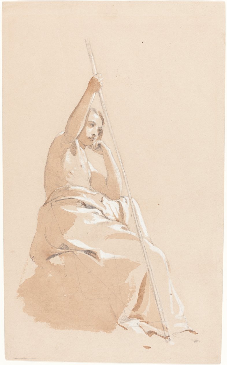 Sedící mládež s holí od William Etty