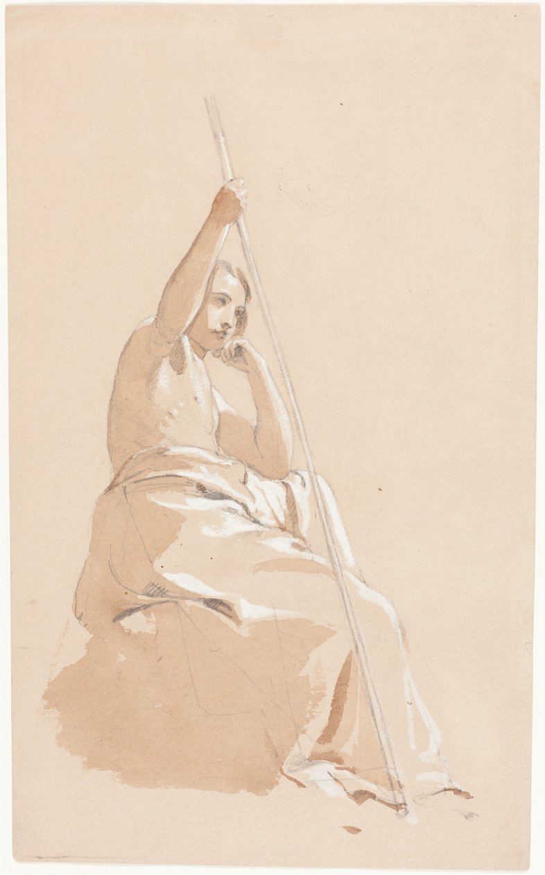 Sedící mladík s holí od William Etty