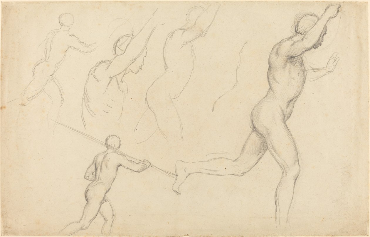 Studie běhu mužů od William Etty
