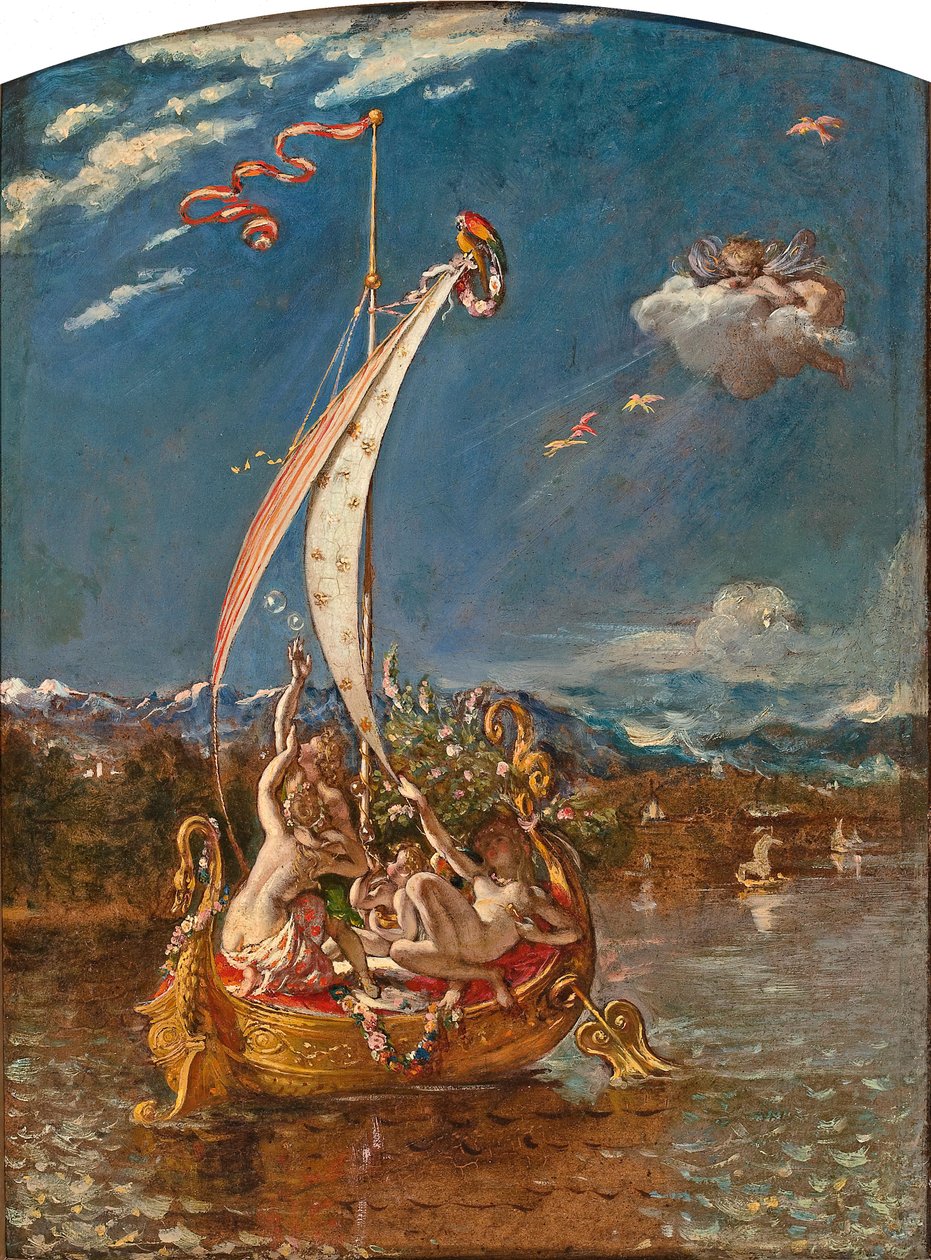 Studie pro mládí na lodi a potěšení u kormidla od William Etty