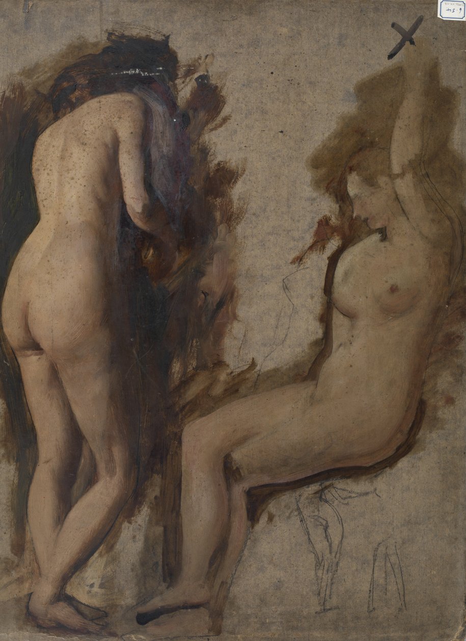 Studie pro kompozici postavy - dva ženské akty od William Etty
