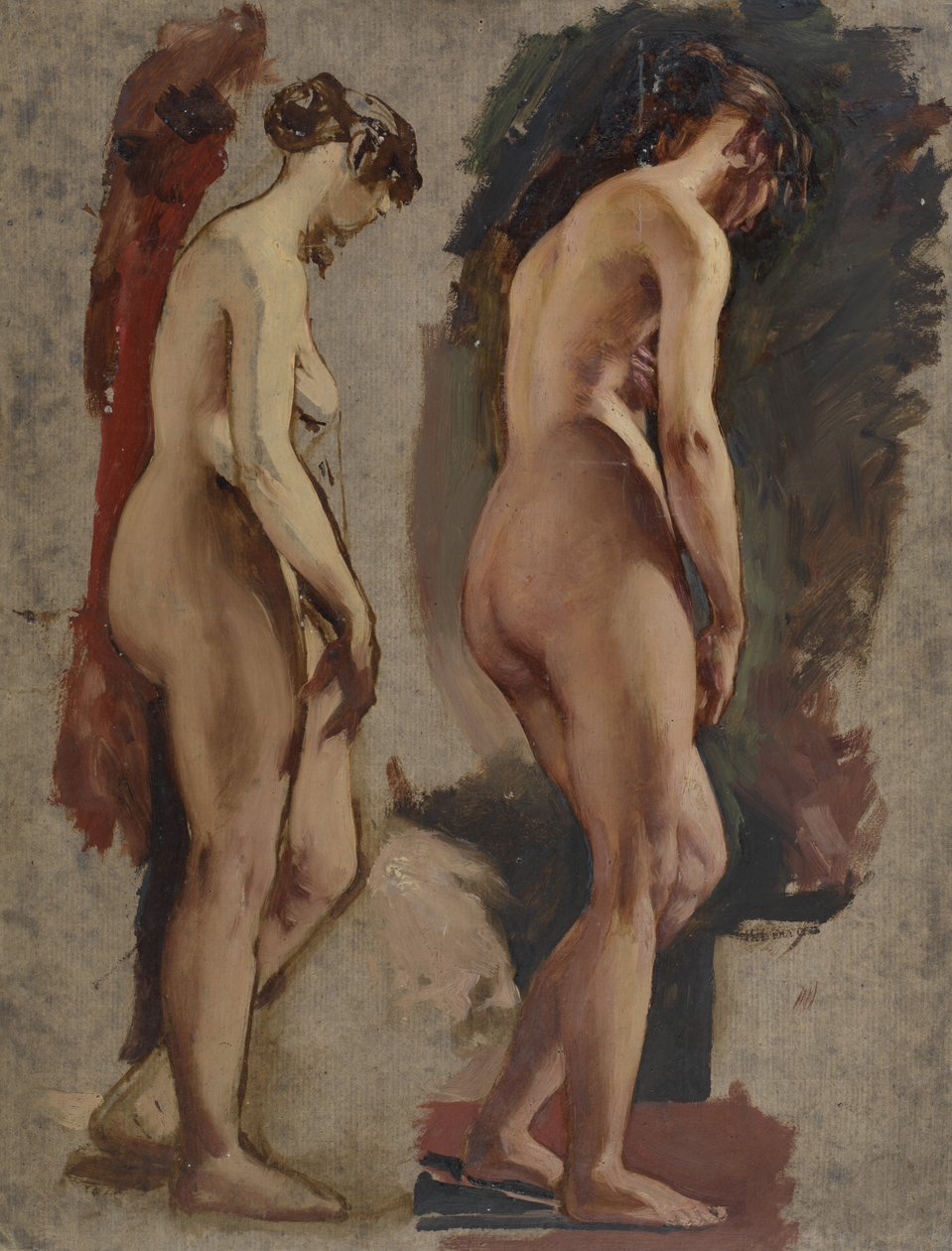 Dva celovečerní stojící ženské akty, otočené doprava, 1815-45 od William Etty