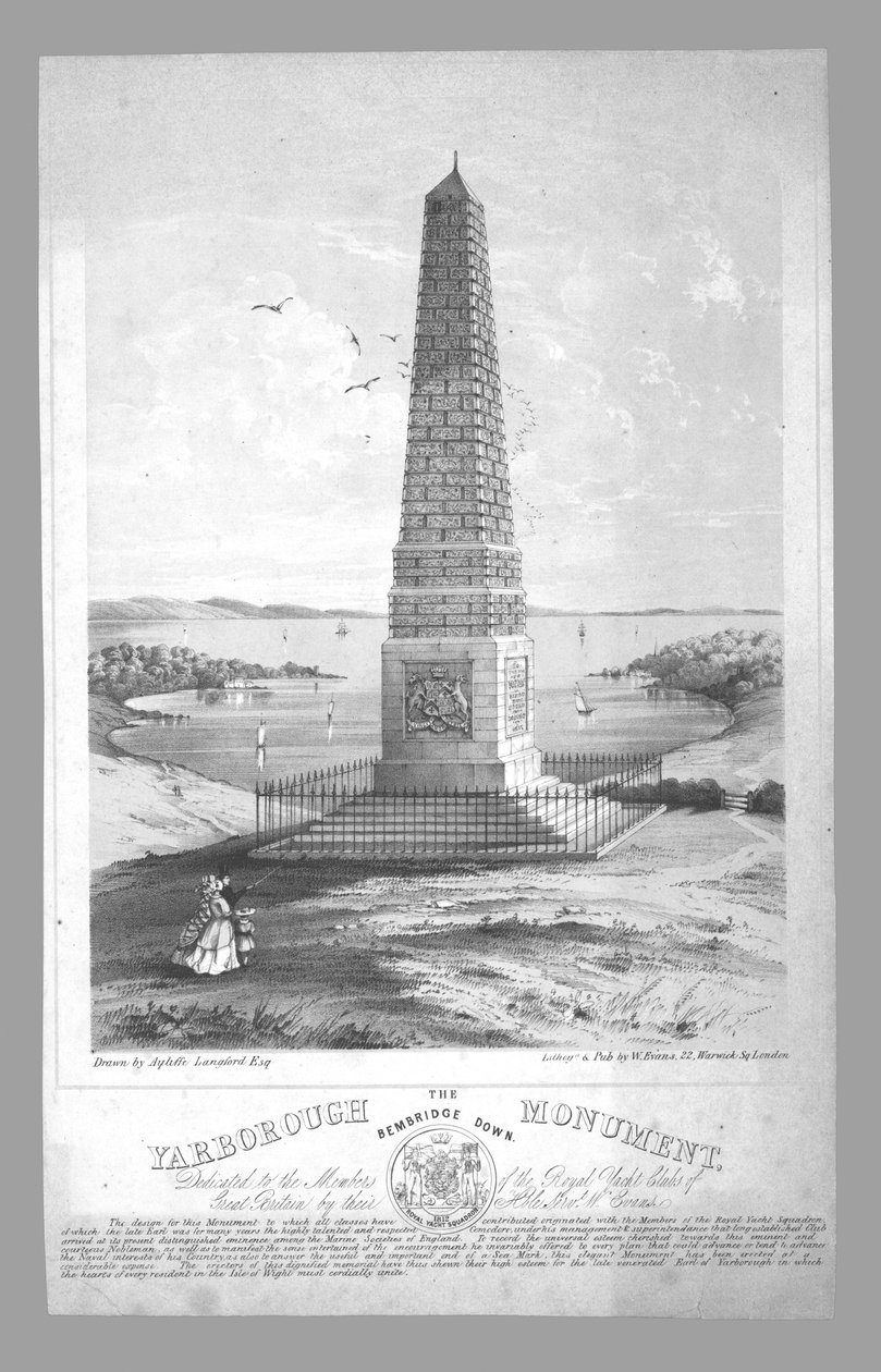 Yarborough Monument, Bembridge Down, konec 19. století. od William Evans