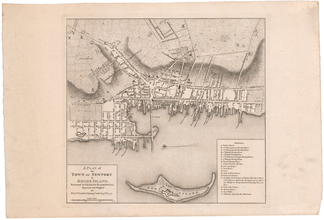 Plán Newport od Fadena od William Faden
