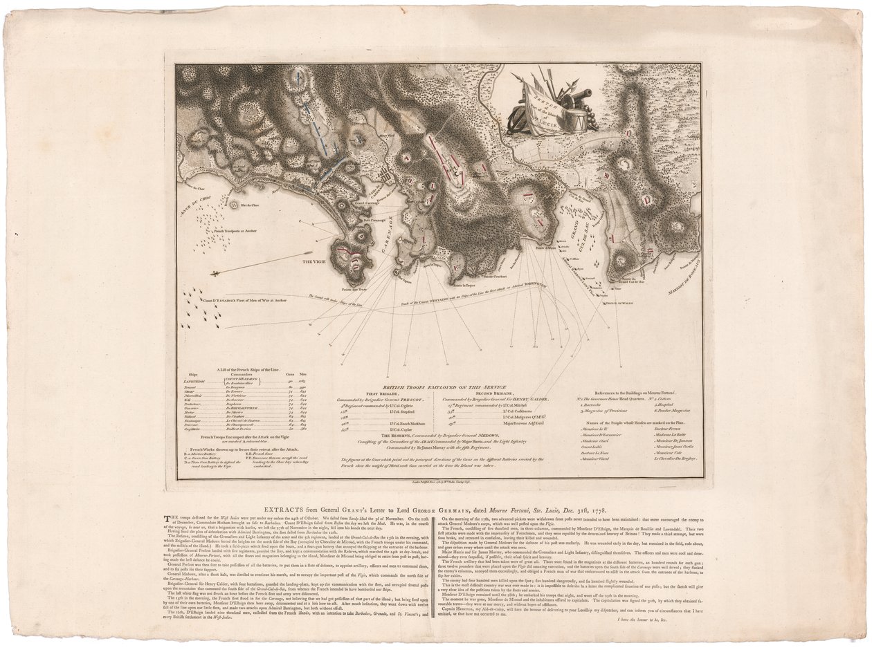 Plan of Ste. Fadenin Lucie od William Faden