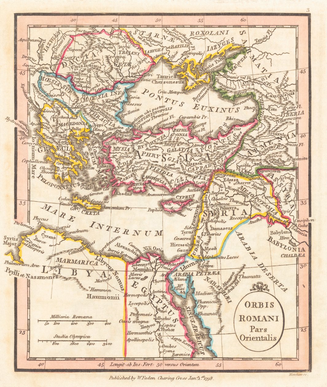 Východořímská říše. Mapa. od William Faden