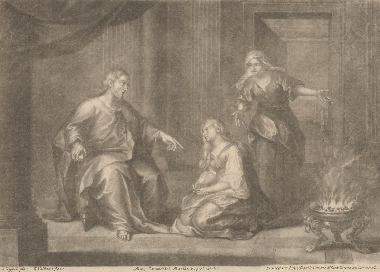 Mary pochválena, Marta pokárána od William Faithorne