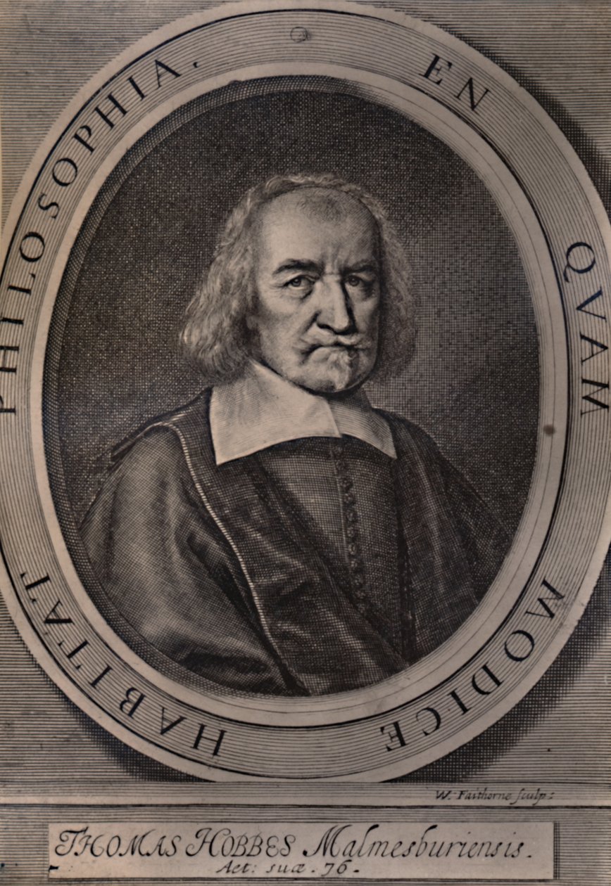 Thomas Hobbes, anglický filozof, c1668 1894 od William Faithorne
