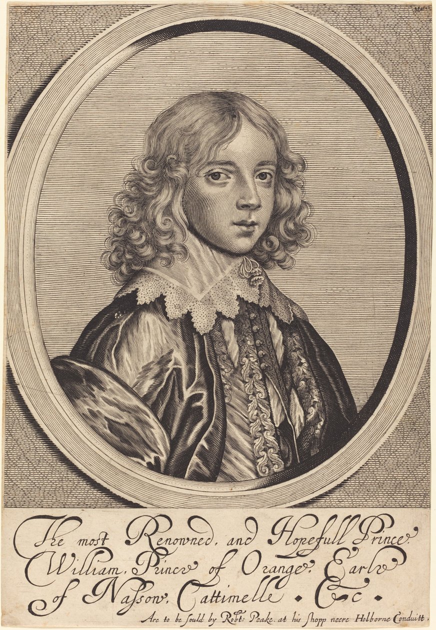 William II, princ Oranžský od William Faithorne