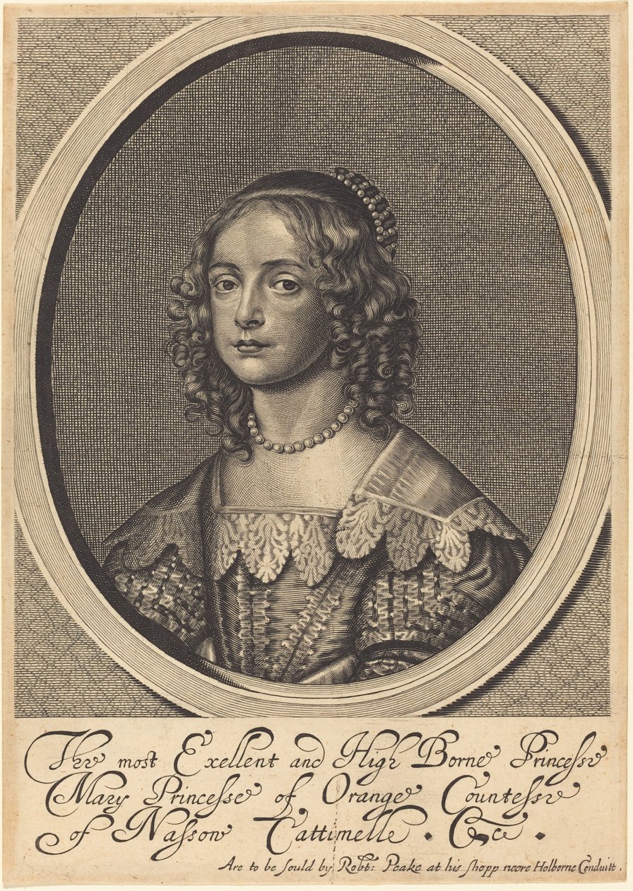 Marie, princezna z Orange od William Faithorne after Sir Anthony van Dyck