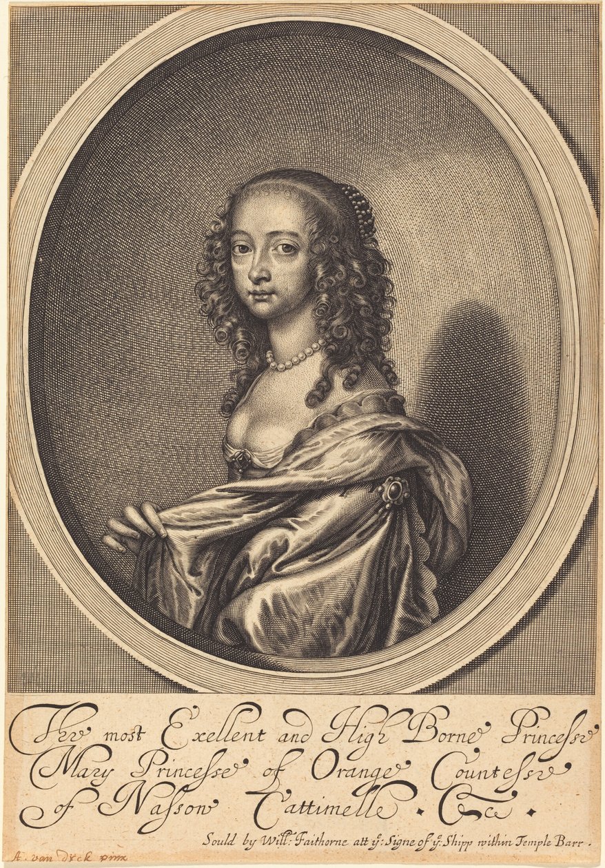 Marie, princezna z Orange od William Faithorne after Sir Anthony van Dyck