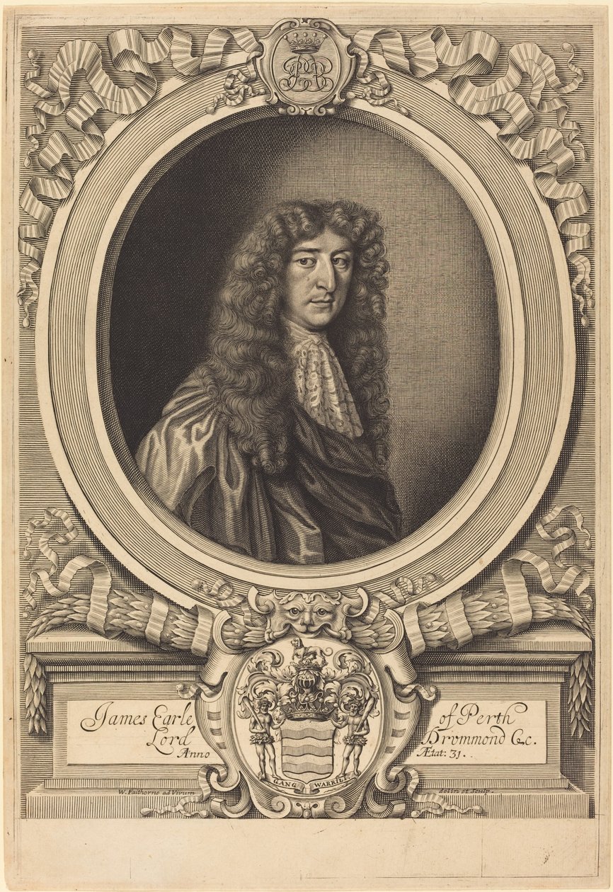 James Drummond, hrabě z Perthu od William Faithorne after Sir Peter Lely