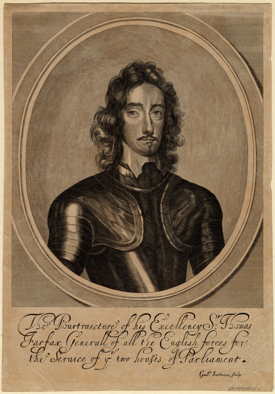 Thomas Fairfax, 3. lord Fairfax z Cameronu, 1645 od William Faithorne the Elder