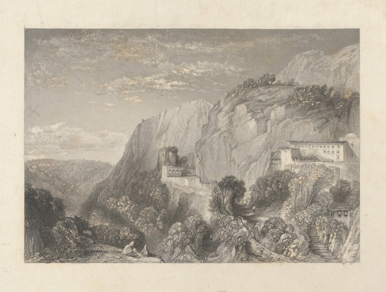 Mount Lebanon a klášter svatého Antonia od William Finden
