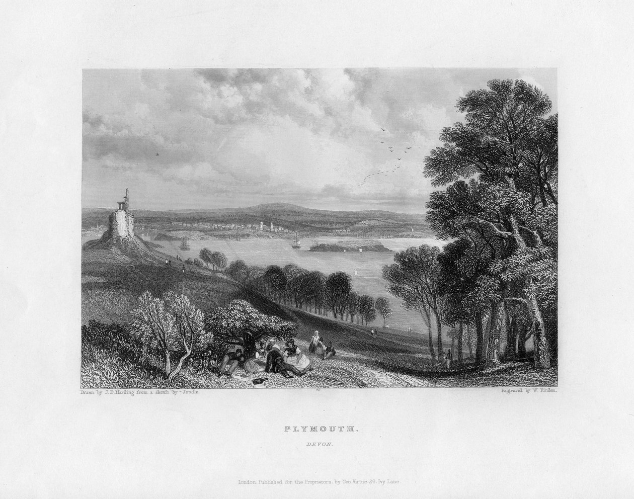 Plymouth, Devon, 19. století od William Finden