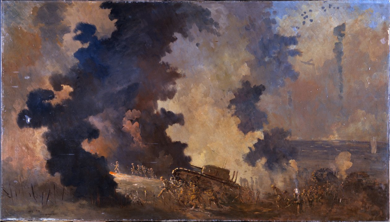 Dieppe, srpen 1942 (olej na plátně) od William Francis Longstaff