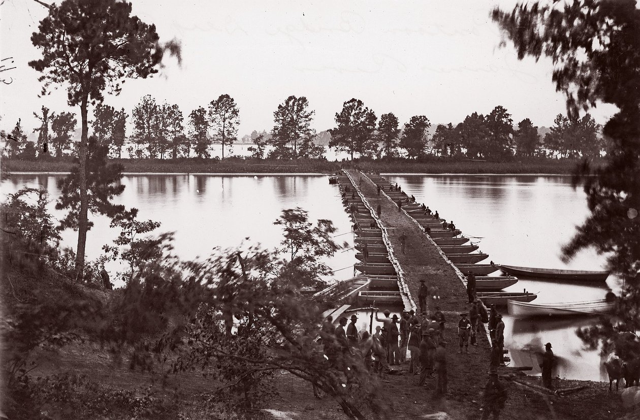 Pontonový most přes řeku James, ca. 1864. od William Frank Browne