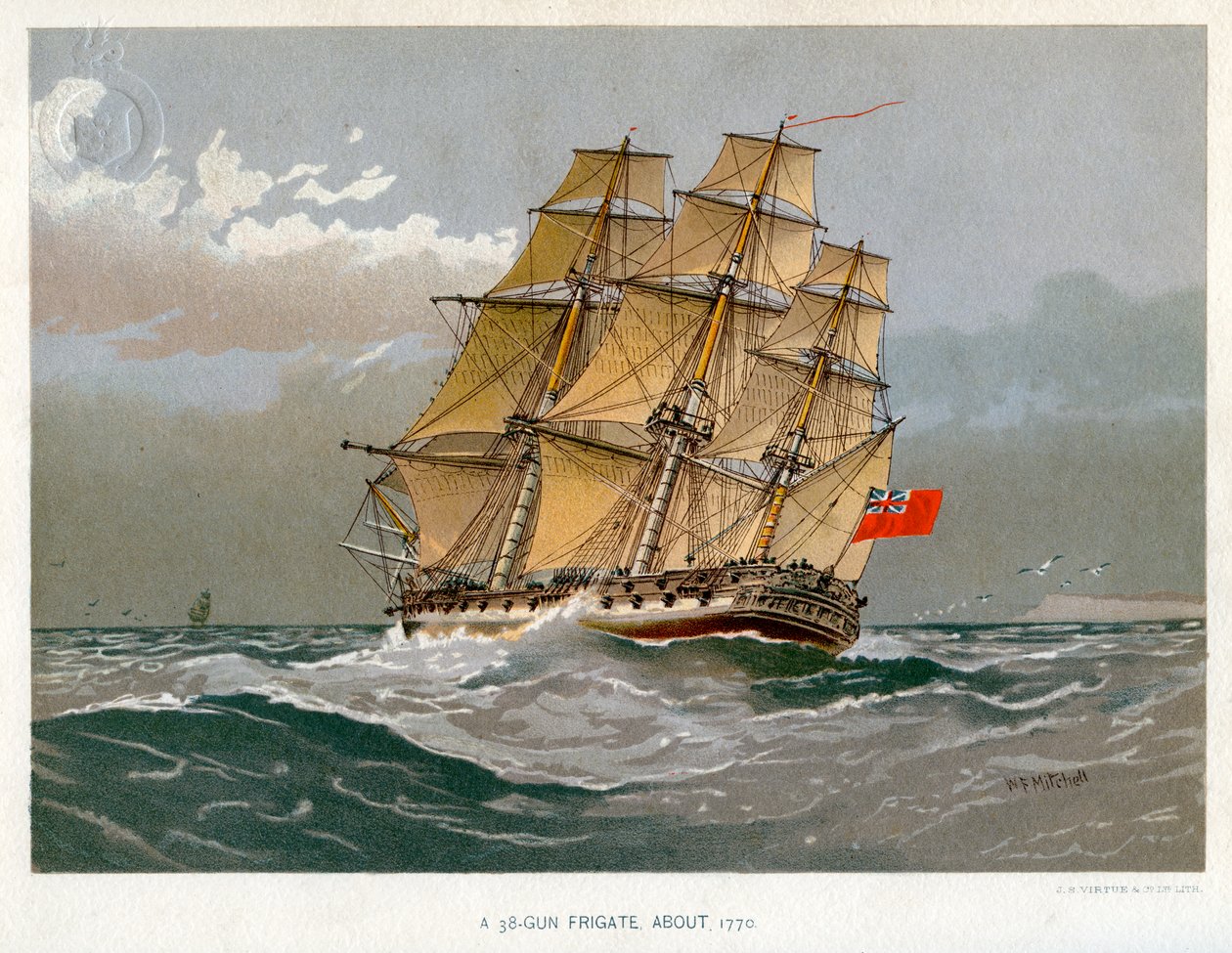 Dělová fregata Royal Navy 38, c1770 c1890-c1893 od William Frederick Mitchell