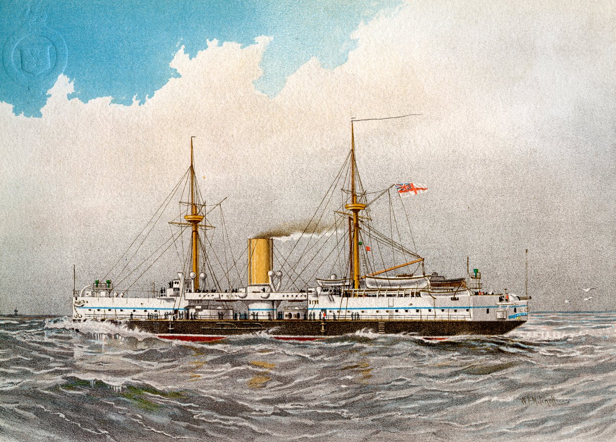 HMS Colossus, bitevní loď Royal Navy 2. třídy, c1890-c1893 od William Frederick Mitchell