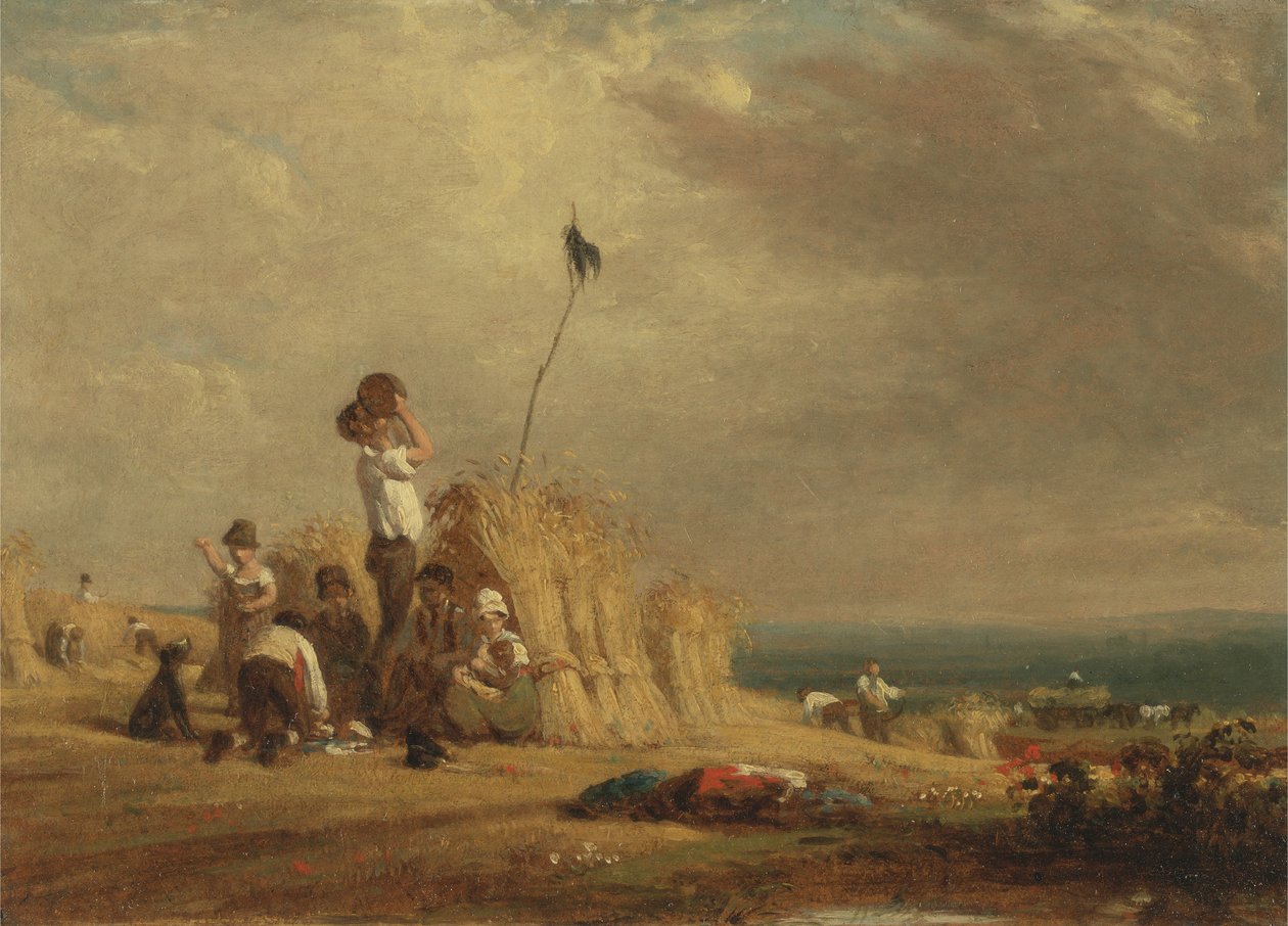 Polední odpočinek, sklizeň (olej na palubě) od William Frederick Witherington