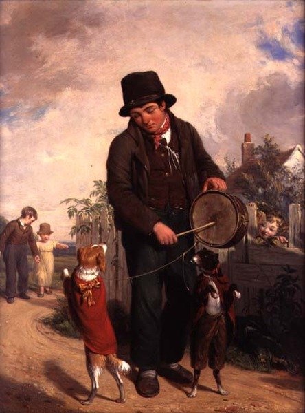 Strolling Player (olej na panelu) od William Frederick Witherington