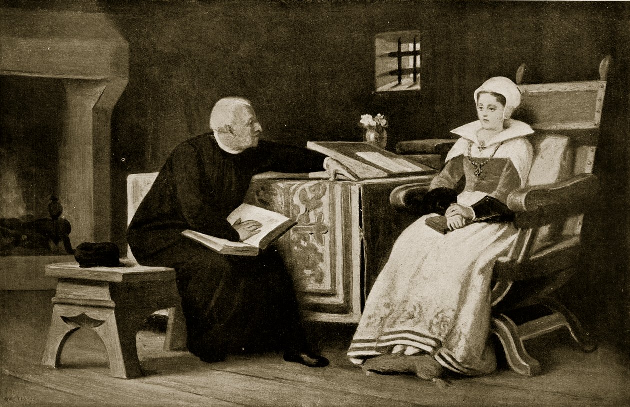 Lady Jane Gray ve vězení, ilustrace z 