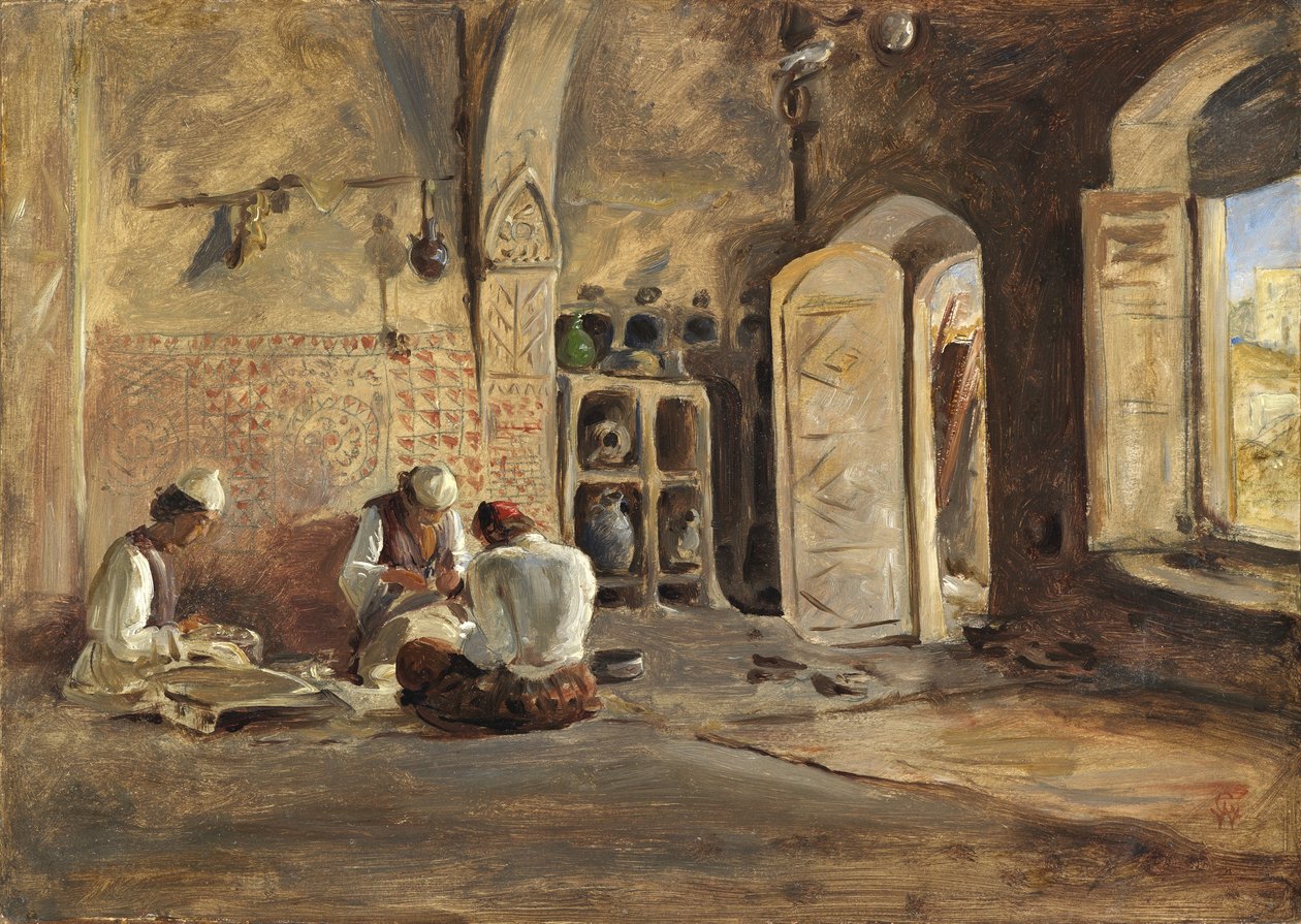 Interiér, Alžír (olej na papíře položený na plátně) od William Gale