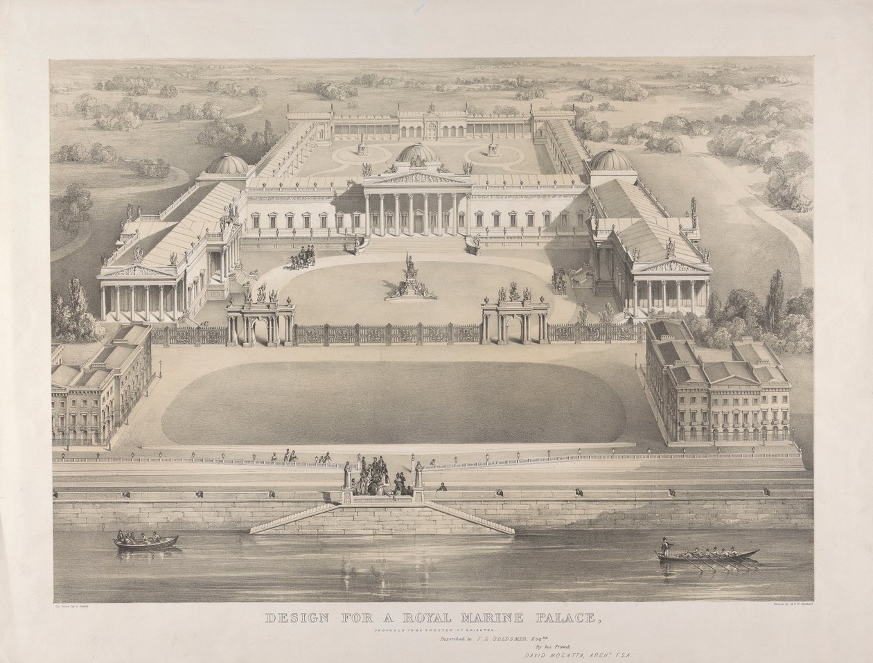Brighton, návrh na vybudování královského mořského paláce od William Gauci