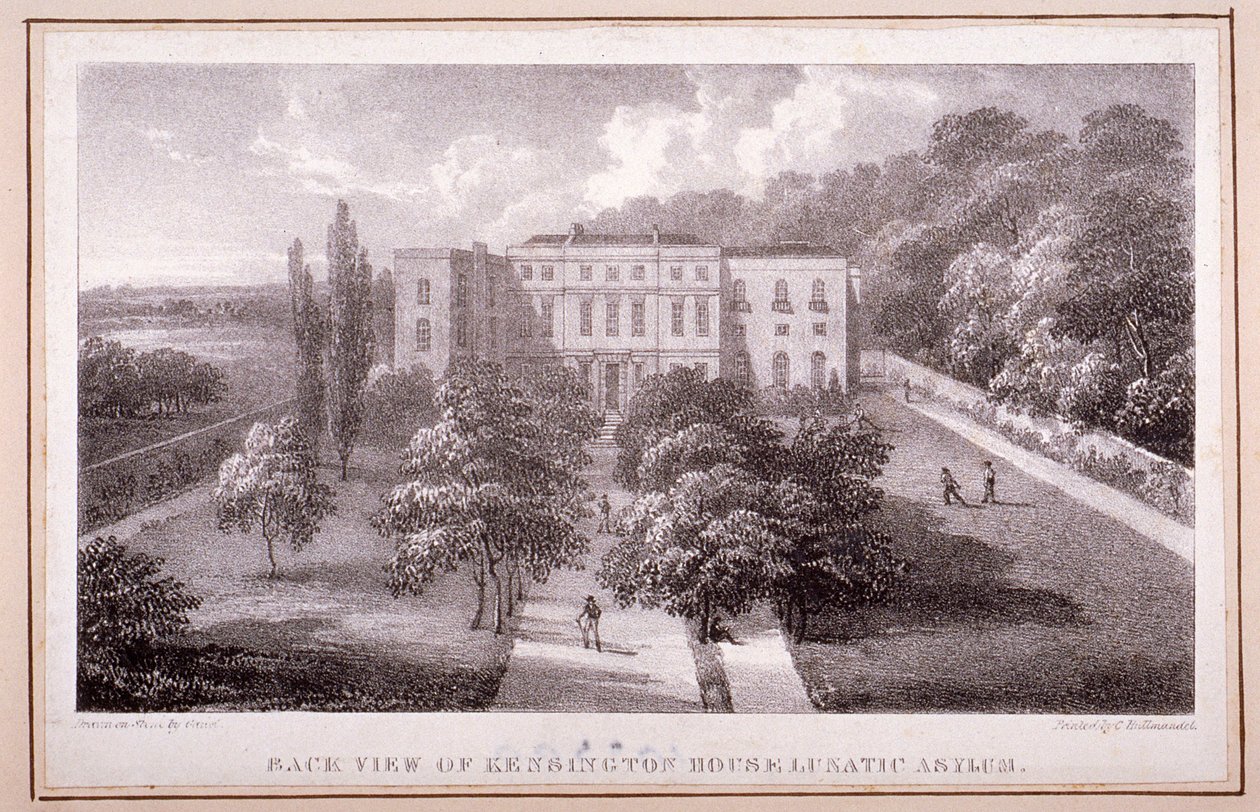 Pohled na Kensington House Lunatic Asylum, kolem roku 1830 od William Gauci