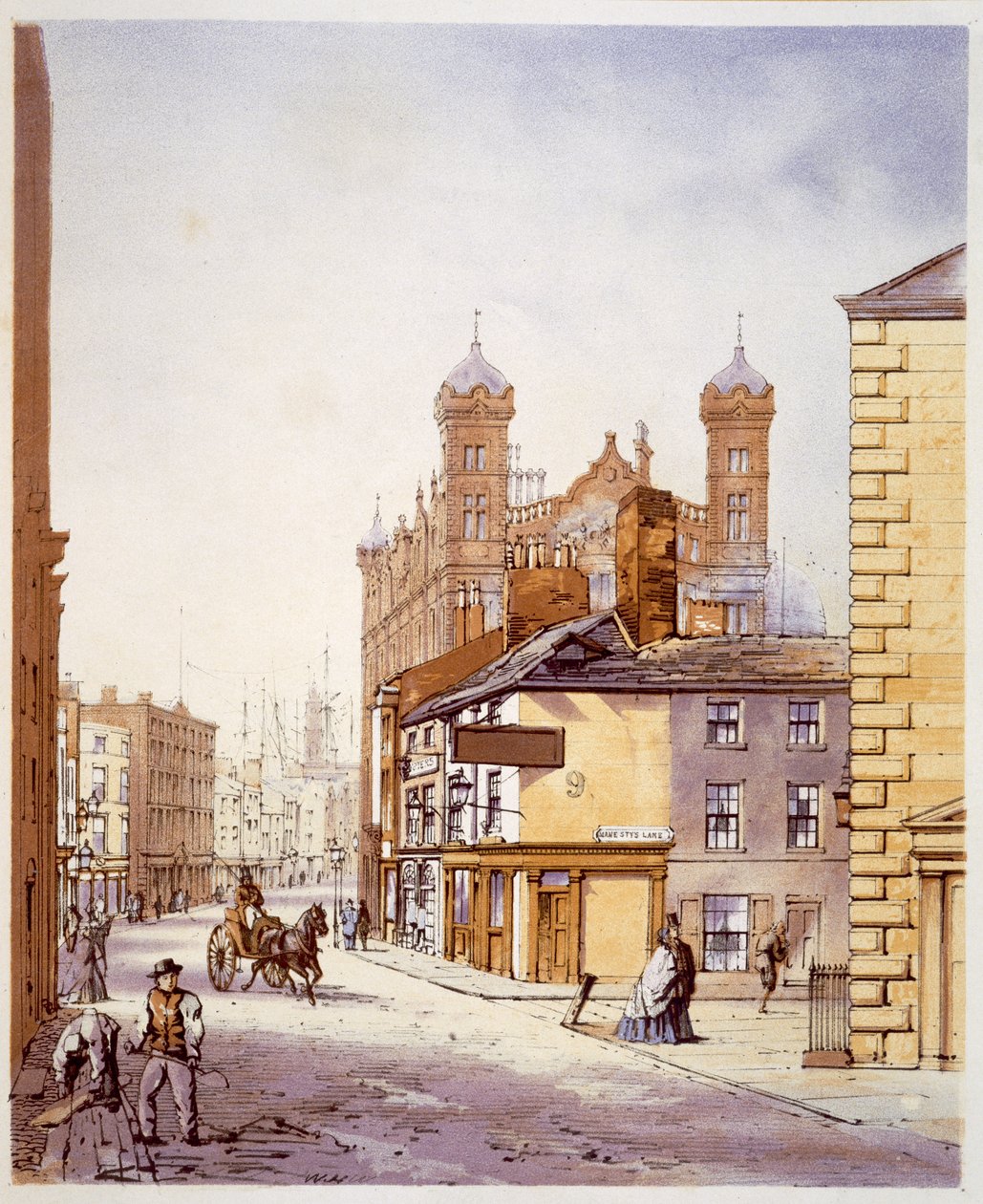 Domov námořníků, z Hanover Street, z „Modern Liverpool Illustrated“, vyryto Williamem Gavinem Herdmanem a Jamesem Orrem Marplesem, s popisy od A. Pickeringa, publikováno 1864 od William Gavin Herdman