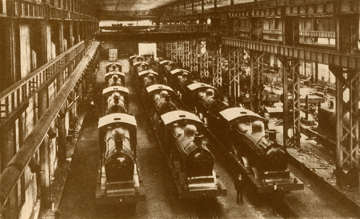 Lokomotivy připravené k odeslání do zámoří, c1930. od William George Armstrong