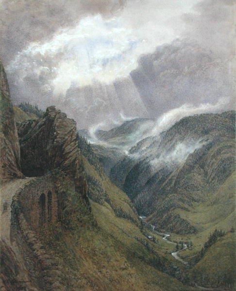 Na Ruskinově staré cestě mezi Morez a Les Rousses, Jura od William Gersham Collingwood