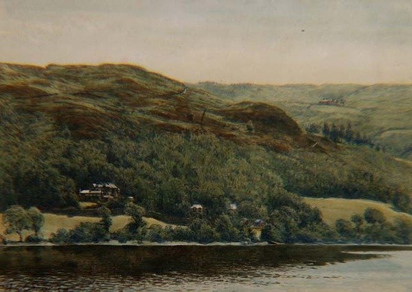 Pohled na Brantwood, str. 1881 (akvarel, tužka a inkoust) od William Gersham Collingwood