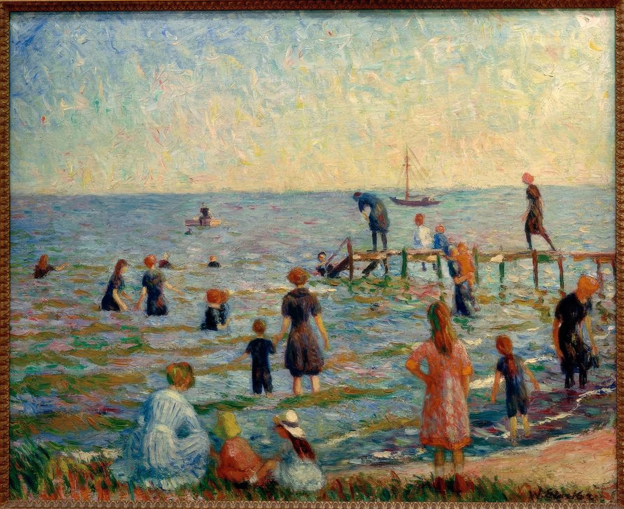 Baden in Bellport, Long Island od William Glackens
